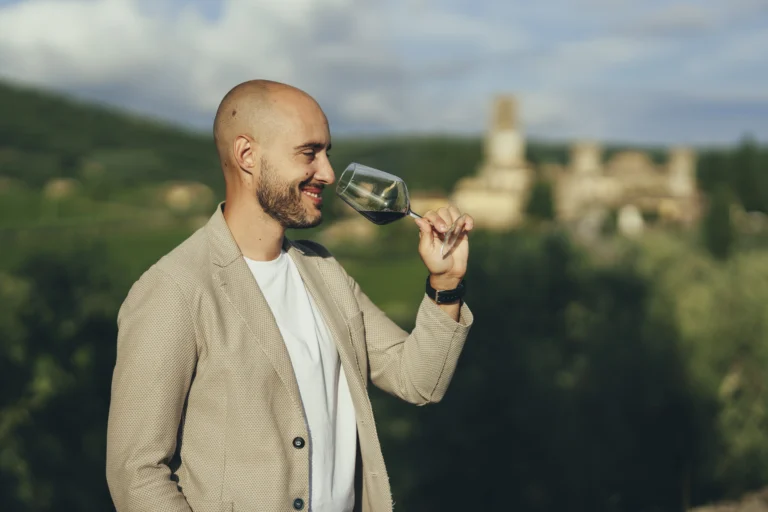 person drinking wine