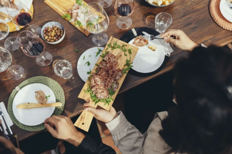 Tuscan lunch with cured meats and red wine on the full day wine tour